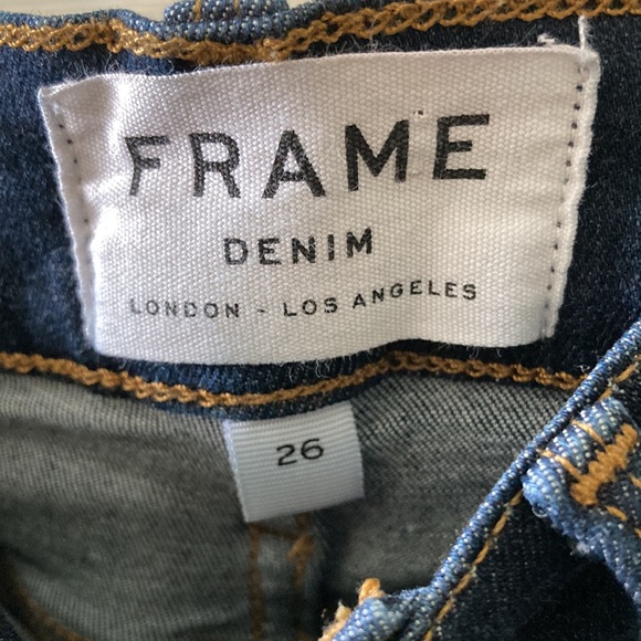 Frame Denim London/Los Angeles Blue Denim Le High Flare Stretch Jeans Sz 26 - Picture 3 of 7